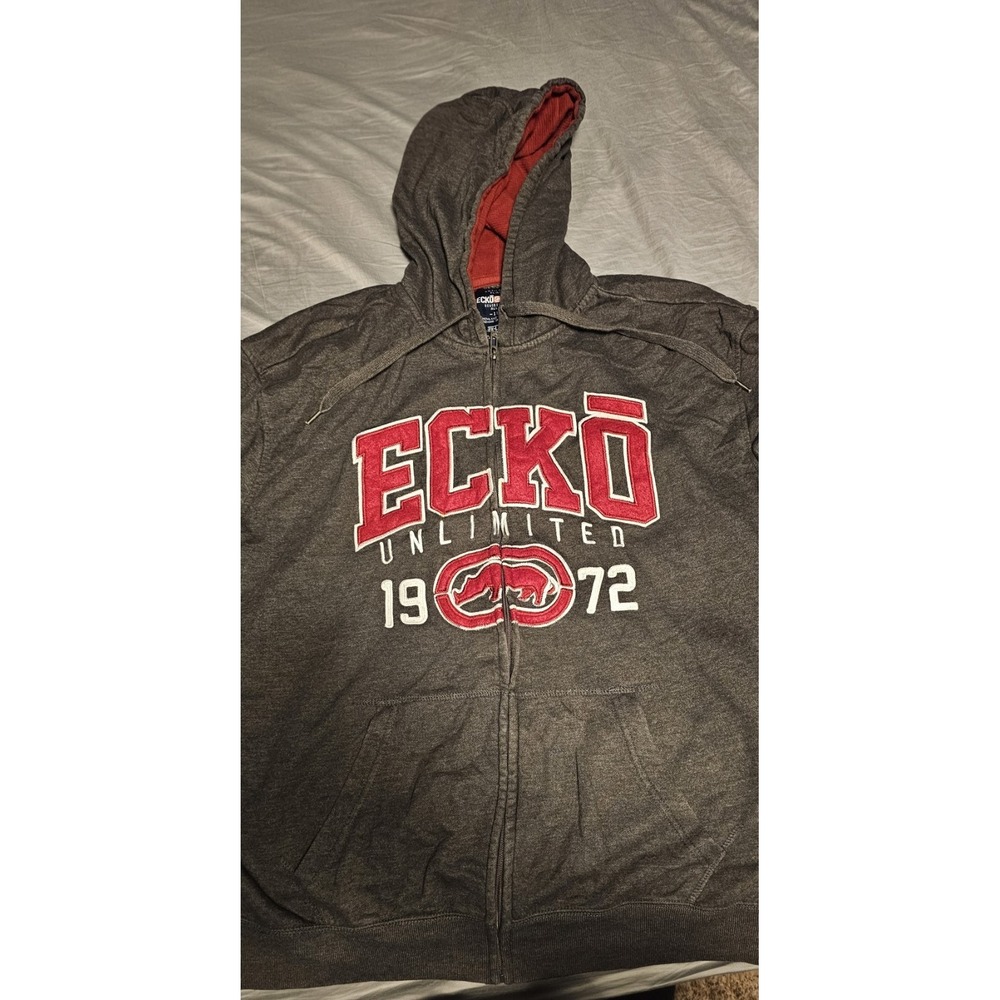 Ecko Unltd. Men's Grey/Red Hoodie 3X